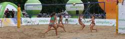 Na plaży miejskiej nad jeziorem Niegocin trwają mecze eliminacyjne do turnieju głównego Simplus Cup