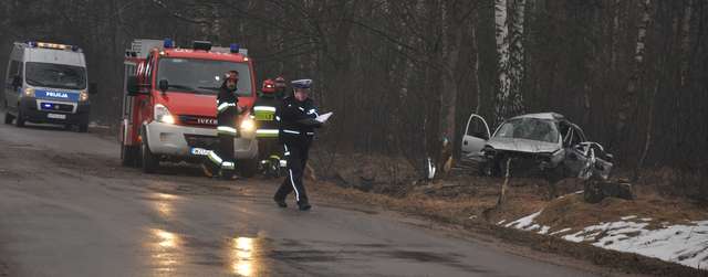 Tragiczny wypadek samochodowy na trasie Poniatowo - Chromakowo - full image