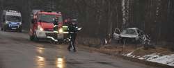 Tragiczny wypadek samochodowy na trasie Poniatowo - Chromakowo