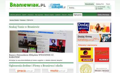 Dodaj ogłoszenie — za darmo. Wejdź na braniewo.wm.pl/ogloszenia