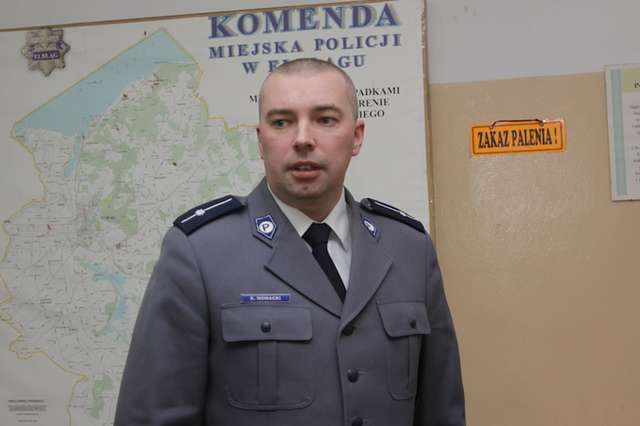 mł. asp. Krzysztof Nowacki, oficer prasowy Komendy Miejskiej Policji w Elblągu - full image