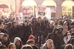 Protest przeciwko ACTA w Olsztynie