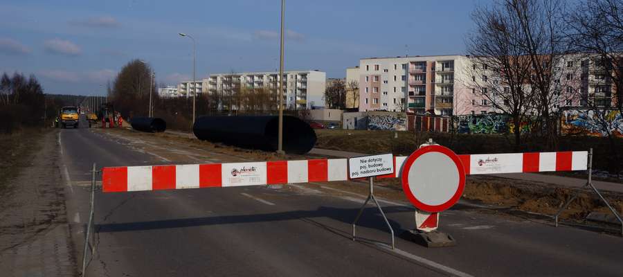 W poniedziałek (3 marca) rozpoczęto prace w połowie działdowskiej obwodnicy, na wysokości bloków