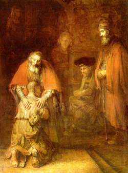 Rembrandt, Powrót syna martnotrawnego. Rok Miłosierdzia jest szansą na zobaczenie w Bogu Ojca, który wyczekuje nas z tęsknotą.
