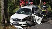 Skoda rozbiła się na drzewie