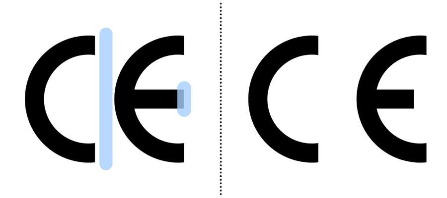 Logo China Export różni się od oryginalnego symbolu CE tylko jednym detalem i mniejszym odstępem pomiędzy literami (właściwe logo z prawej strony).  