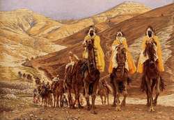 Obraz przedstawiający podróż Trzech Mędrców do Betlejem. 