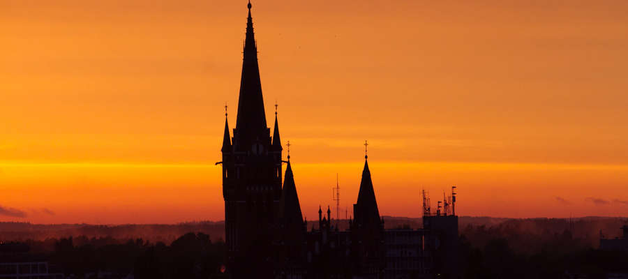 Kościół Najświętszego Serca Pana Jezusa nocą. 