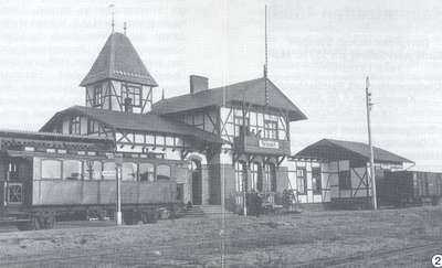 Dworzec Kolei Nadzalewowej w Tolkmicku - przed 1945 r.