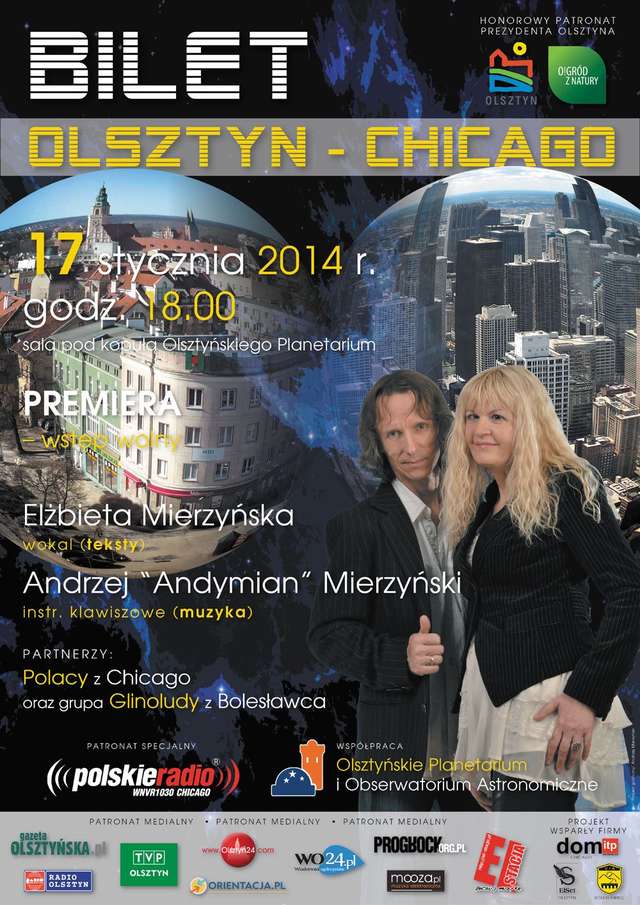 Bilet Olsztyn–Chicago  Elżbiety i Andrzeja Andymiana Mierzyńskich - full image