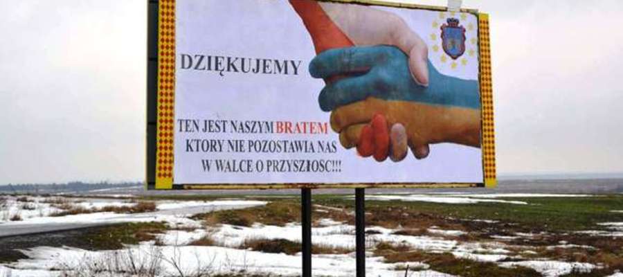 Billboard, jacy postawili Ukraińcy przy granicy z Polską (2015)