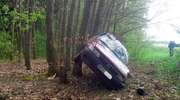 Opel zjechał z drogi i uderzył w drzewo. Dwie osoby w szpitalu