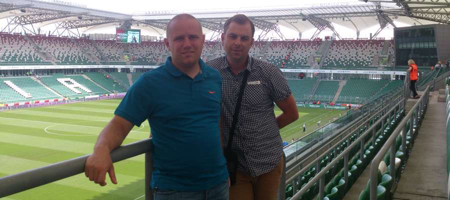 Piotr Zając i Adam Albertowicz na stadionie Legii