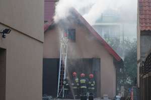 Pożar na ulicy Słowackiego w Olecku