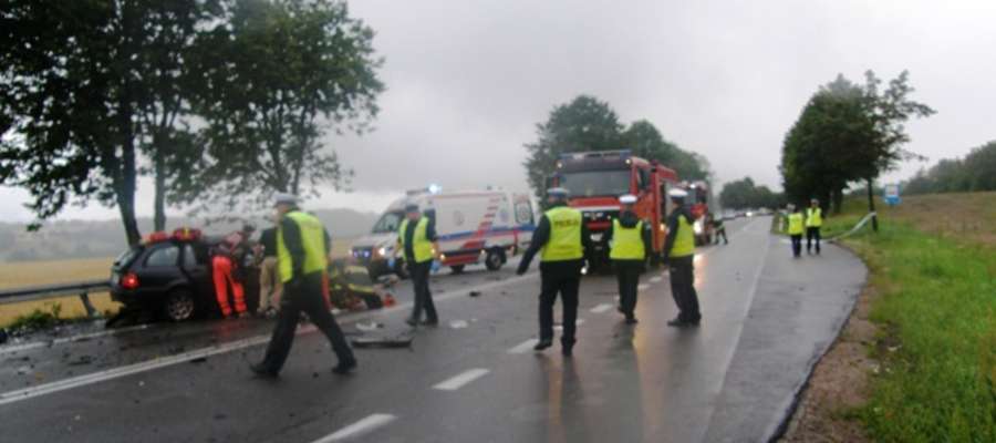 W wypadku, który wydarzył się w powiecie ostródzkim w sobotę, zginął kierowca samochodu