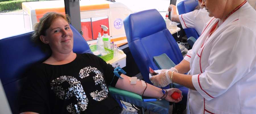 Jedną z osób, która podczas akcji PCK oddała krew była Oliwia Bednarska