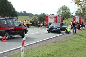 8 osób rannych w wypadku na trasie Biskupiec-Mrągowo