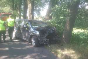 Wypadek w Praslitach. Samochód uderzył w drzewo