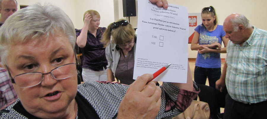 O odwołaniu sołtysa Antoniego Słonki przed upływem kadencji mieszkańcy zdecydowali w głosowaniu tajnym