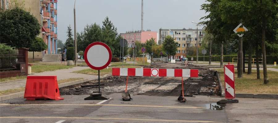 Budowa ronda na skrzyżowaniu ulicy Wodociągowej i Jagiełły w Giżycku