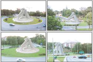 Pomnik ofiar katastrofy smoleńskiej stanie na rondzie w Olsztynie
