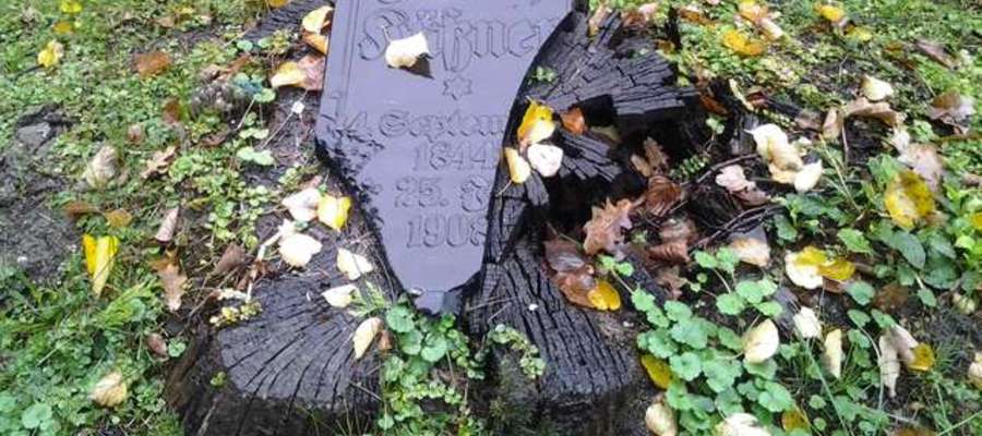 Przedwojenna tablica nagrobna z cmentarza w Windzie koło Kętrzyna