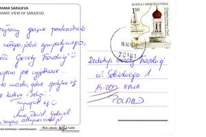 Kartka z Sarajewa od Ani, Dawida i Gabriela Kopaczewskich. Dziękujemy:)