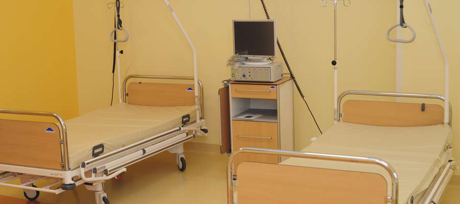 Sala chorych na nowym oddziale Neurologicznym z Pododdziałem Udarowym. Oddział będzie się znajdował w bryle głównej szpitala