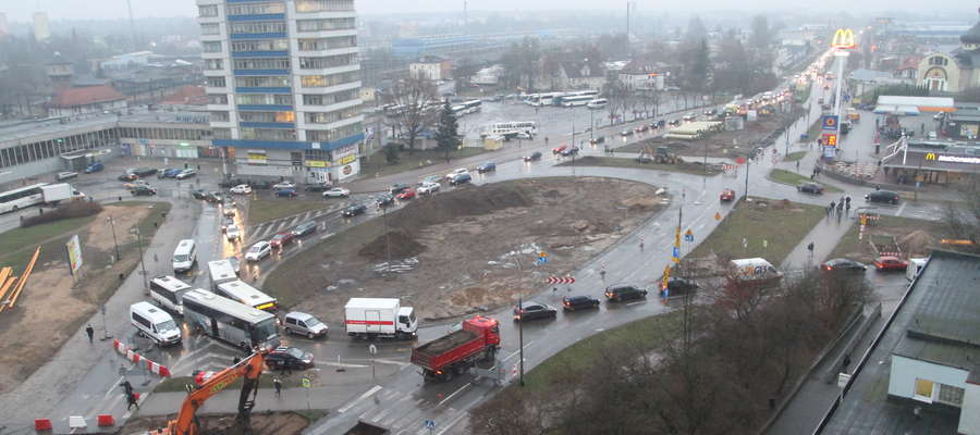 Korki spowodowane zamknięciem ul. Kościuszki w Olsztynie