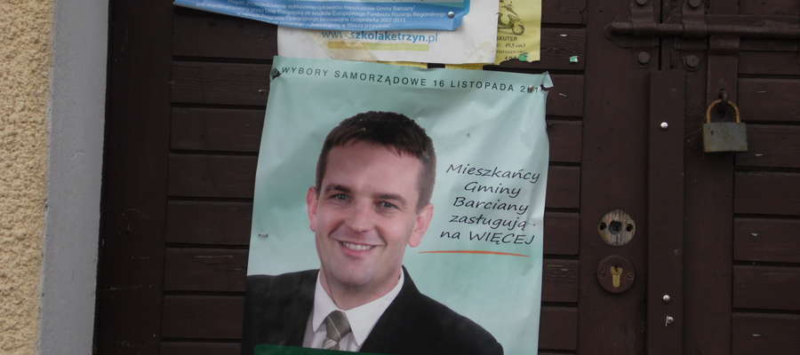 Plakaty wyborcze w gminie Barciany