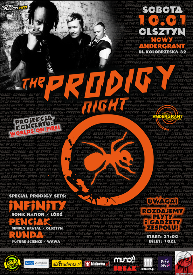 Sonic Nation oraz Nowy Andergrant prezentują: THE PRODIGY Night w Olsztynie