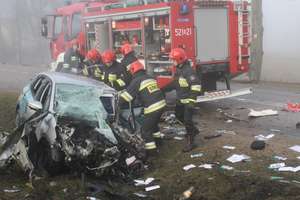 Wypadek w Jaśkach koło Olecka