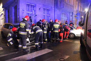 Wypadek w centrum Olsztyna. Jedna osoba ranna