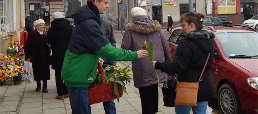 Akcja "tulipan" zorganizowana przez MRM z okazji Dnia Kobiet