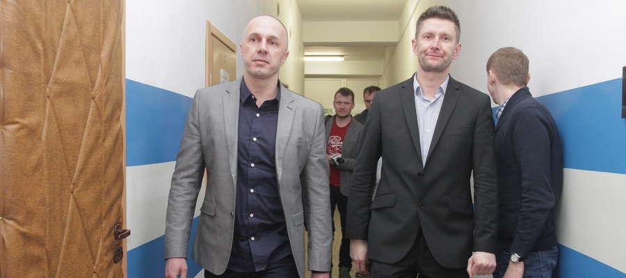 (Od prawej) nowy prezes Stomilu Mariusz Borkowski i wiceprezes Rafał Szwed