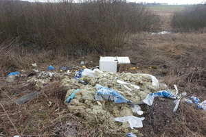 Śmieci przy drodze polnej Brodowo-Kisiny