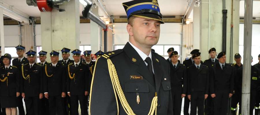 Komendant powiatowy PSP st. bryg. Maciej Jasiński 