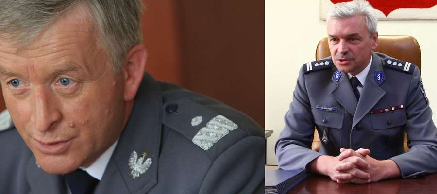 Józef Gdański (po lewej), szef warmińsko-mazurskiej policji oraz komendant miejski policji w Olsztynie Andrzej Góźdź złożyli raport o odejście z zajmowanego stanowiska