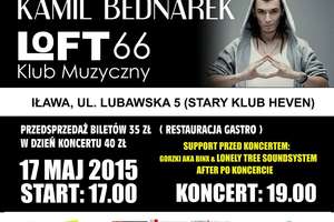 Koncert Kamila Bednarka odbędzie się w niedzielę 17 maja