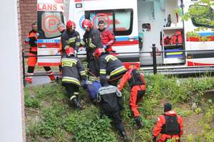 Obok wiaduktu kolejowego w Olsztynie wyłowiono z rzeki ciało mężczyzny