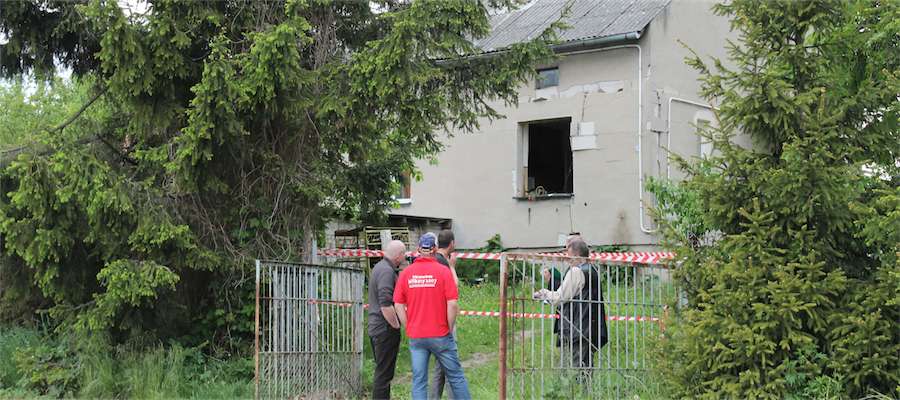 Wybuch butli z gazem uszkodził budynek w Bogaczewie