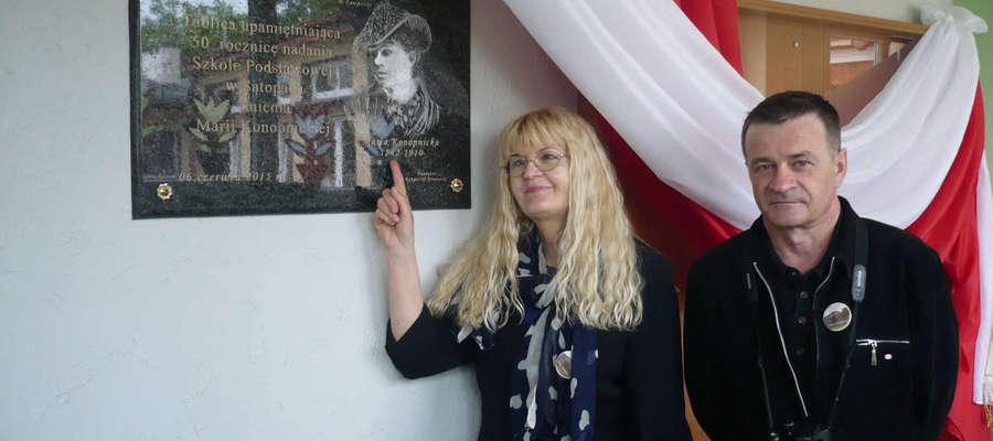 Elżbieta Mierzyńska podczas jubileuszu szkoły w Sątopach.