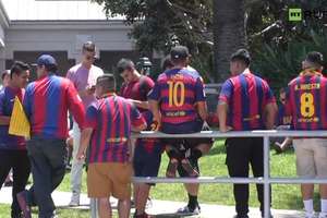 Piłkarze Barcelony witani jak gwiazdy Hollywood