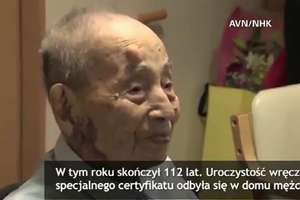 Najstarszy mężczyzna świata wpisany do Księgi Rekordów Guinnessa. Yasutaro Koide ma 112 lat