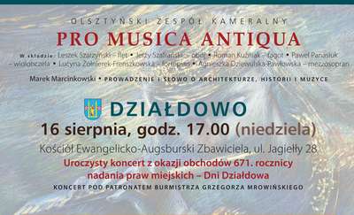 Zapraszamy na koncert olsztyńskiego zespołu kameralnego Pro Musica Antiqua