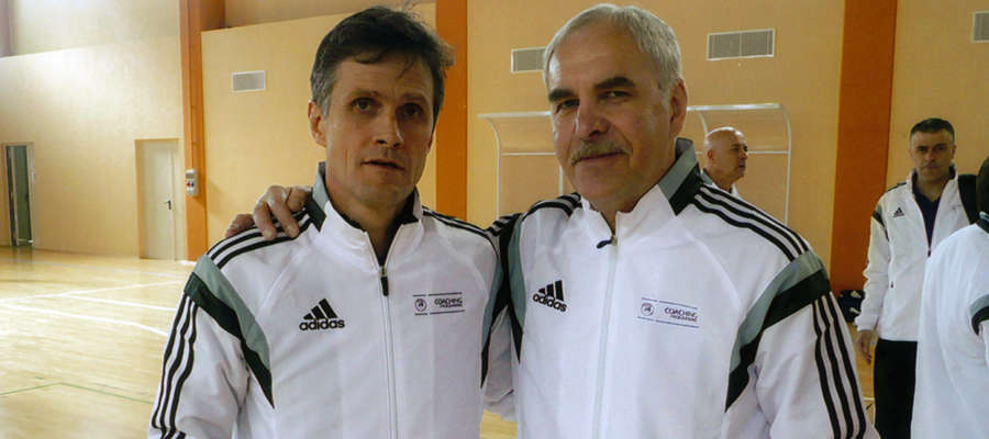 Andrzej Bianga (z prawej) z Roberto Menichellim, trenerem reprezentacji Włoch