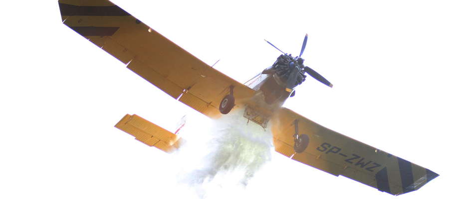 W akcji gaśniczej strażakom pomagał specjalistyczny samolot - Dromader.
