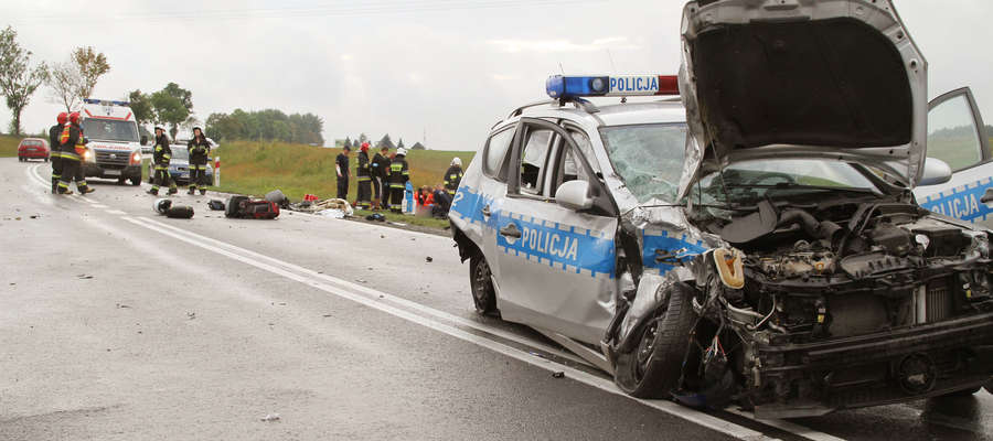 41-letni motocyklista z Iławy zginął po zderzeniu z policyjnym radiowozem