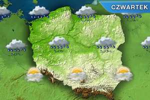 Czwartkowy poranek pochmurny, ale ciepły. Po południu przejaśnienia, ale też opady deszczu
