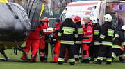 Wypadek w Wawrowicach, kobietę helikopter zabrał do szpitala